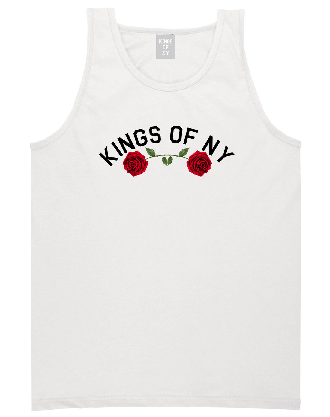 Red Roses Crest KONY Tank Top Shirt in White