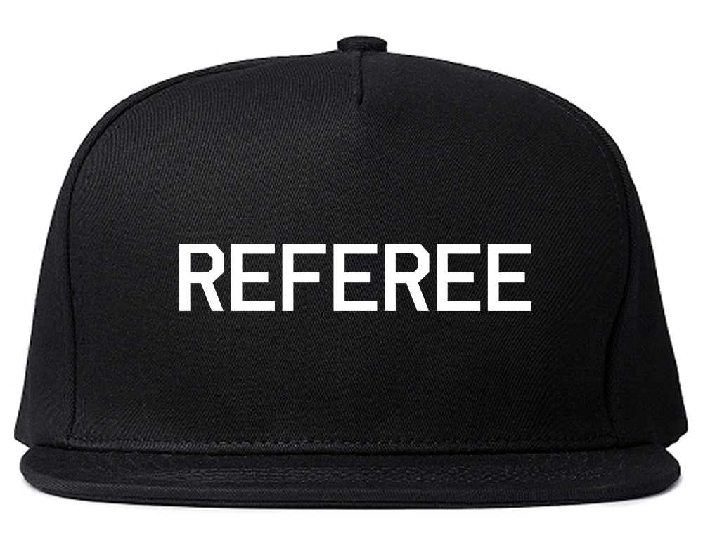Referee Soccer Football Snapback Hat Black