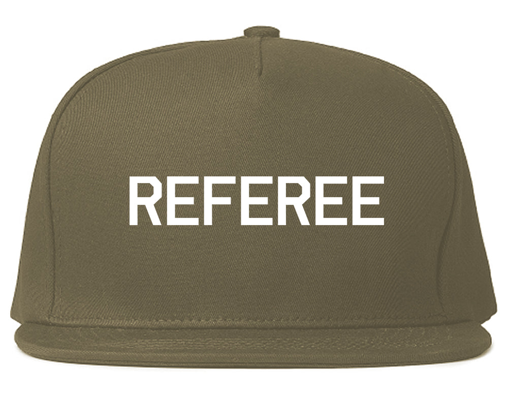 Referee Soccer Football Snapback Hat Grey
