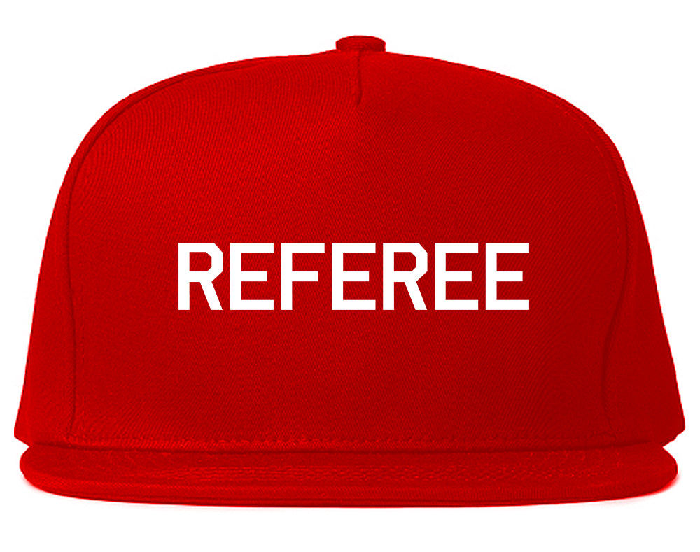 Referee Soccer Football Snapback Hat Red