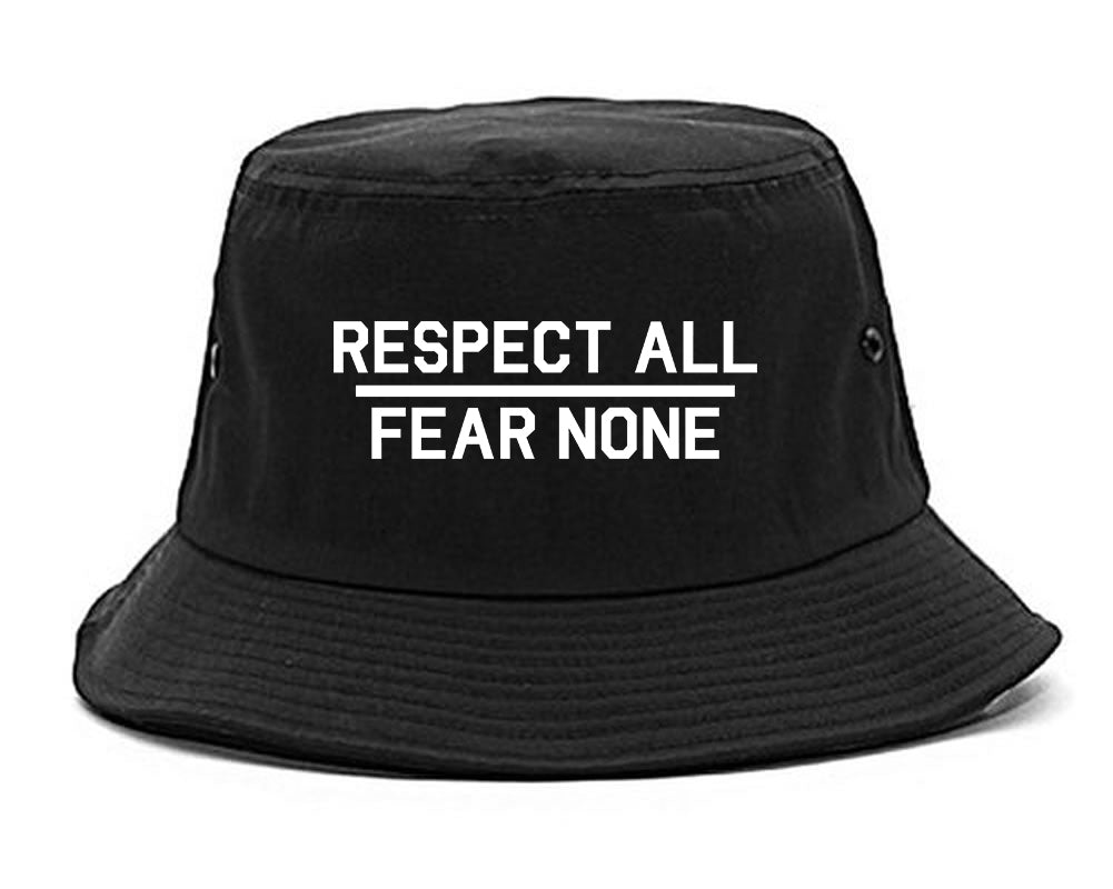 Respect All Fear None Mens Bucket Hat Black