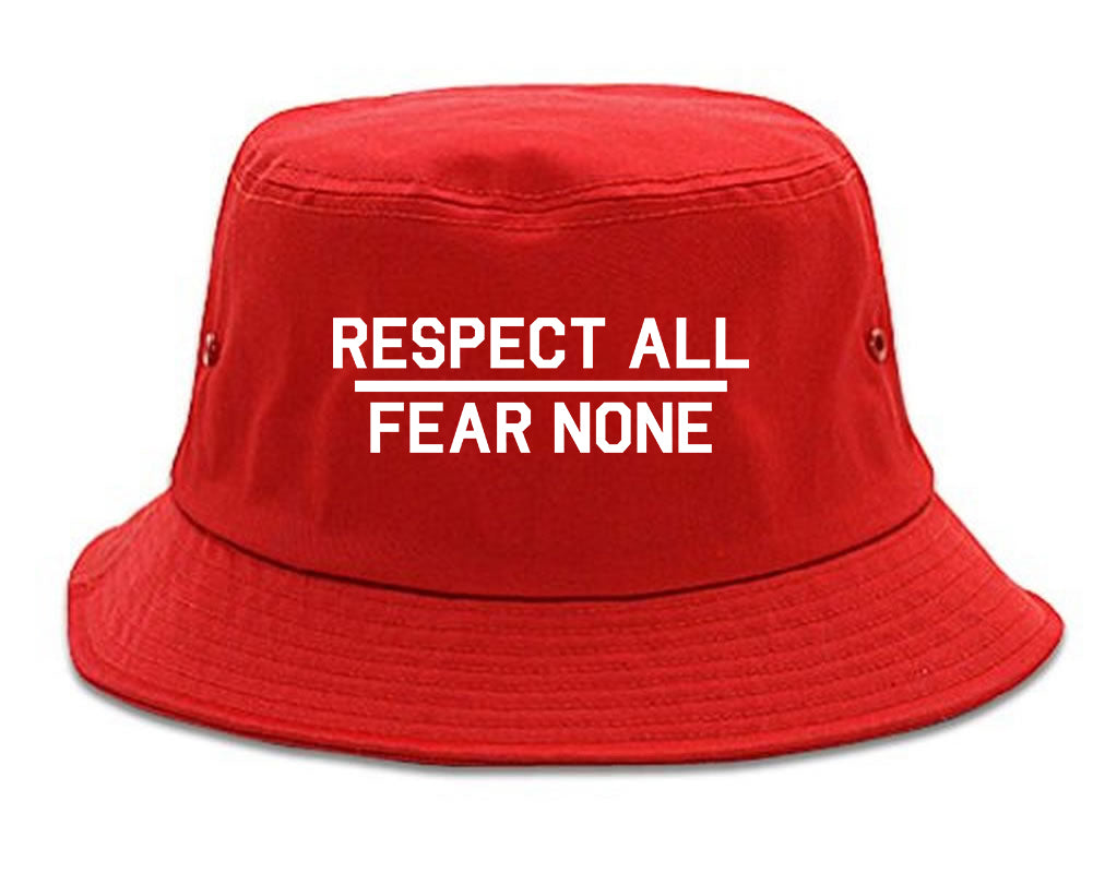 Respect All Fear None Mens Bucket Hat Red