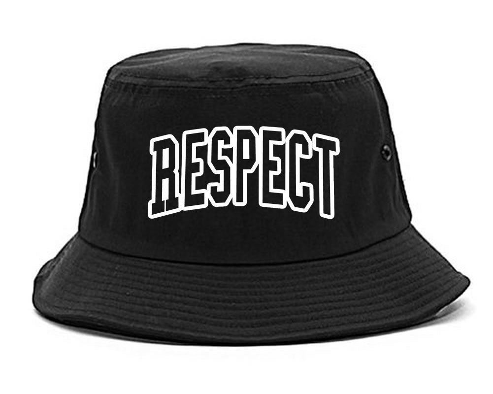 Respect Outline Mens Bucket Hat Black