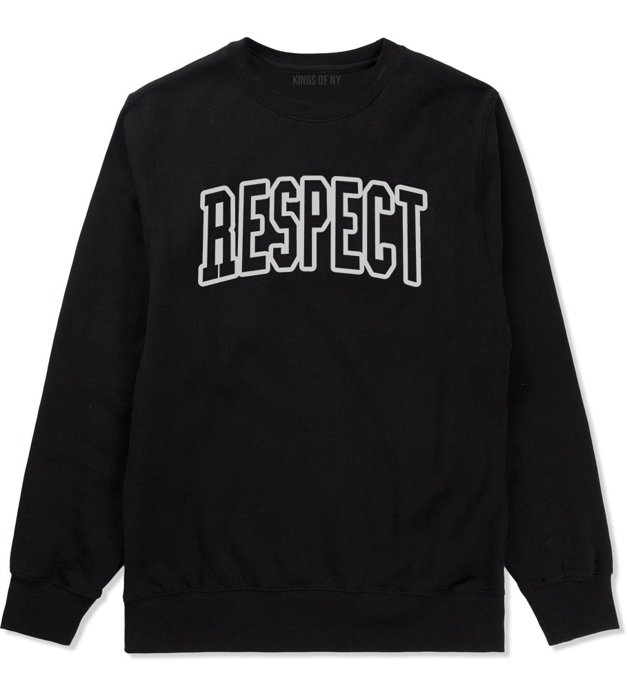 Respect Outline Mens Crewneck Sweatshirt Black