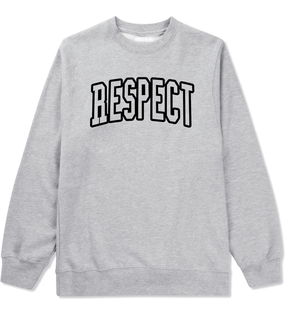 Respect Outline Mens Crewneck Sweatshirt Grey