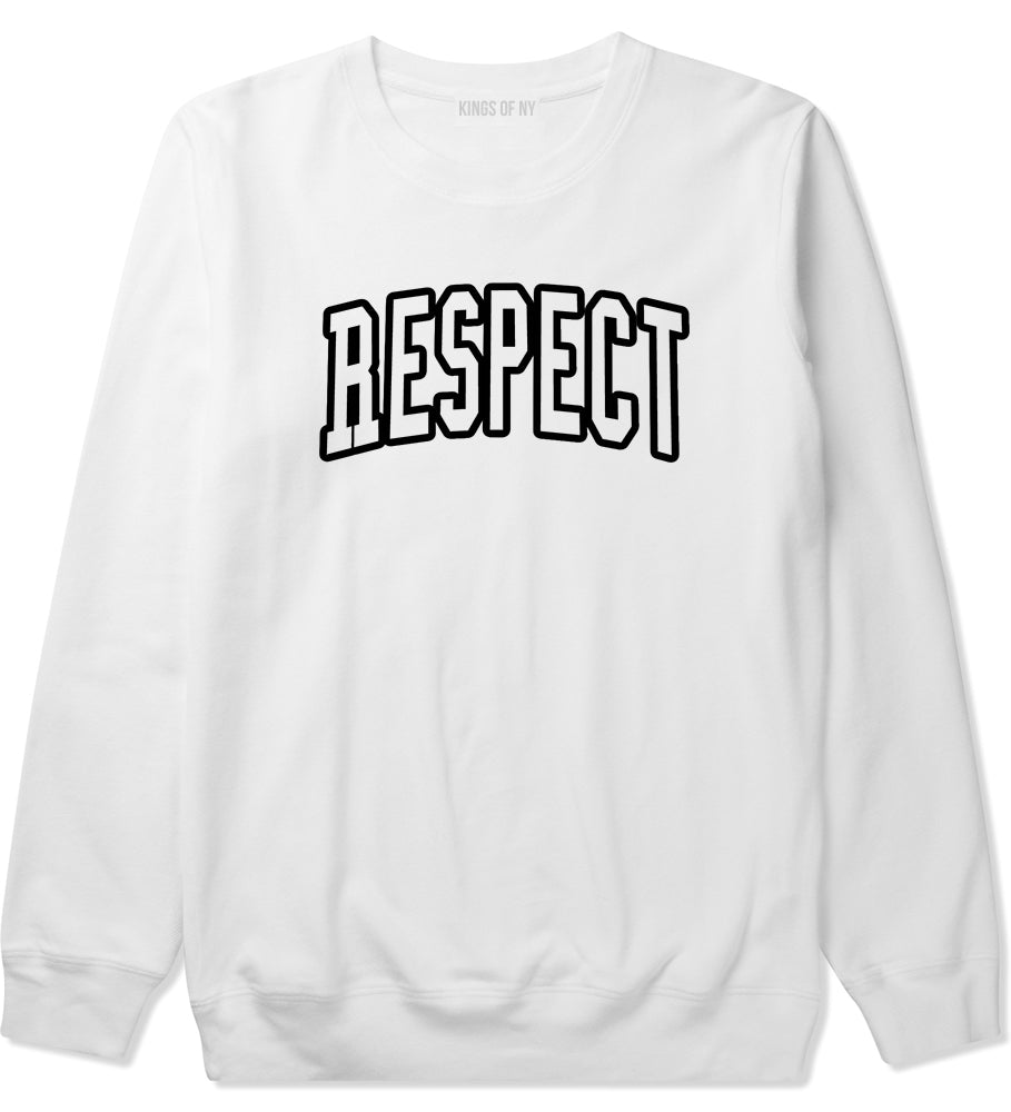 Respect Outline Mens Crewneck Sweatshirt White