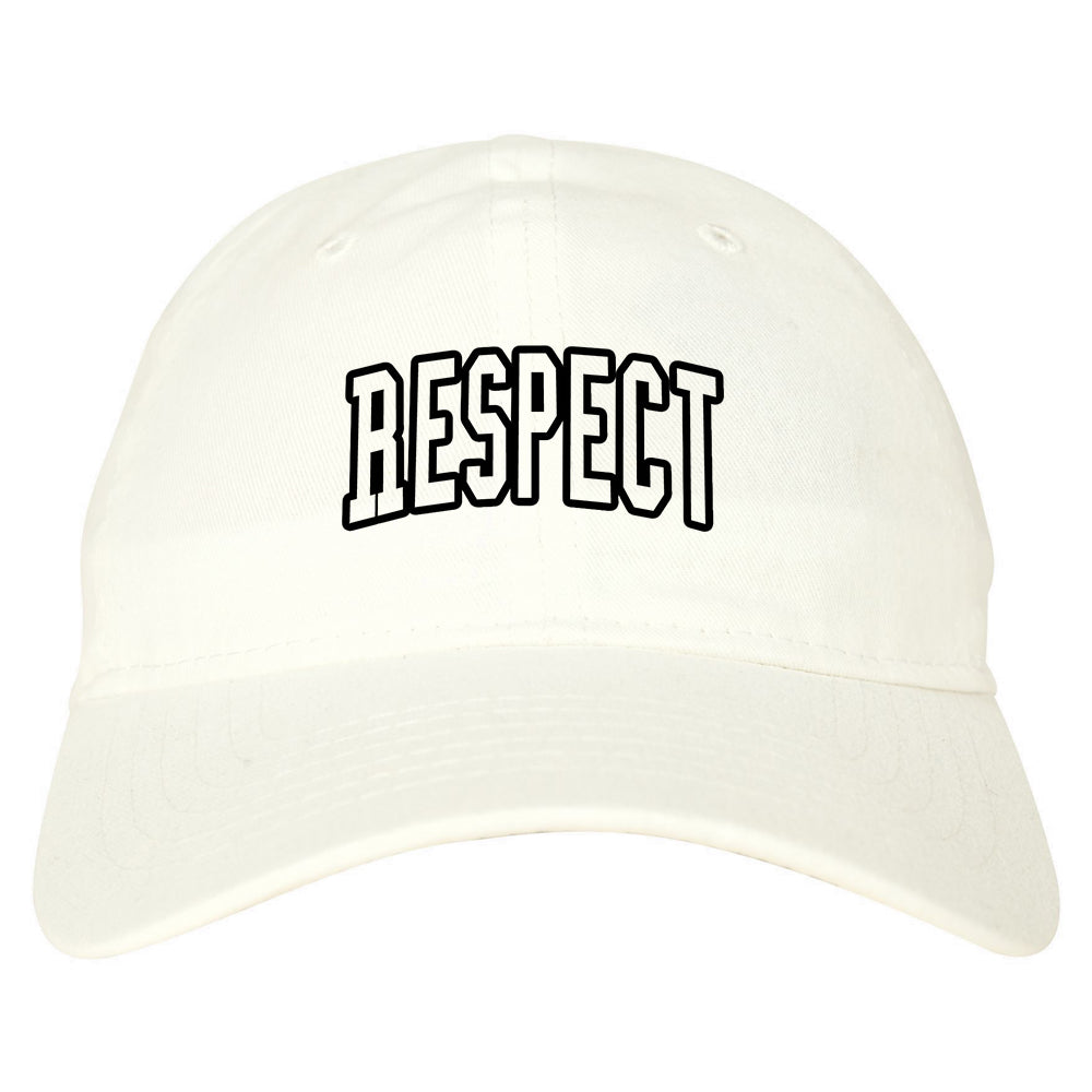 Respect Outline Mens Dad Hat White