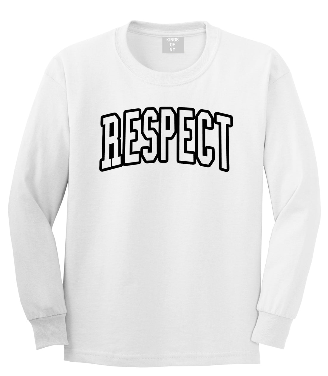 Respect Outline Mens Long Sleeve T-Shirt White