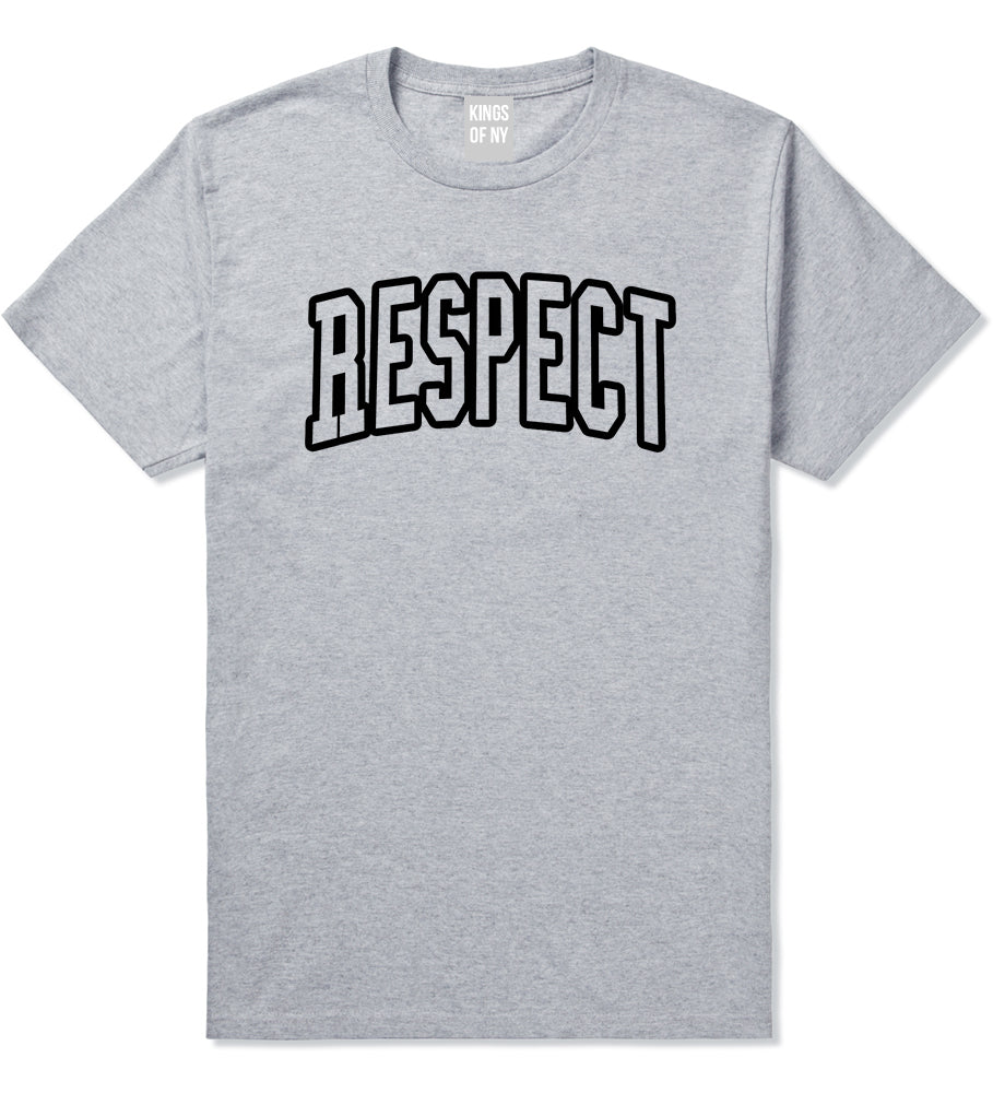 Respect Outline Mens T-Shirt Grey