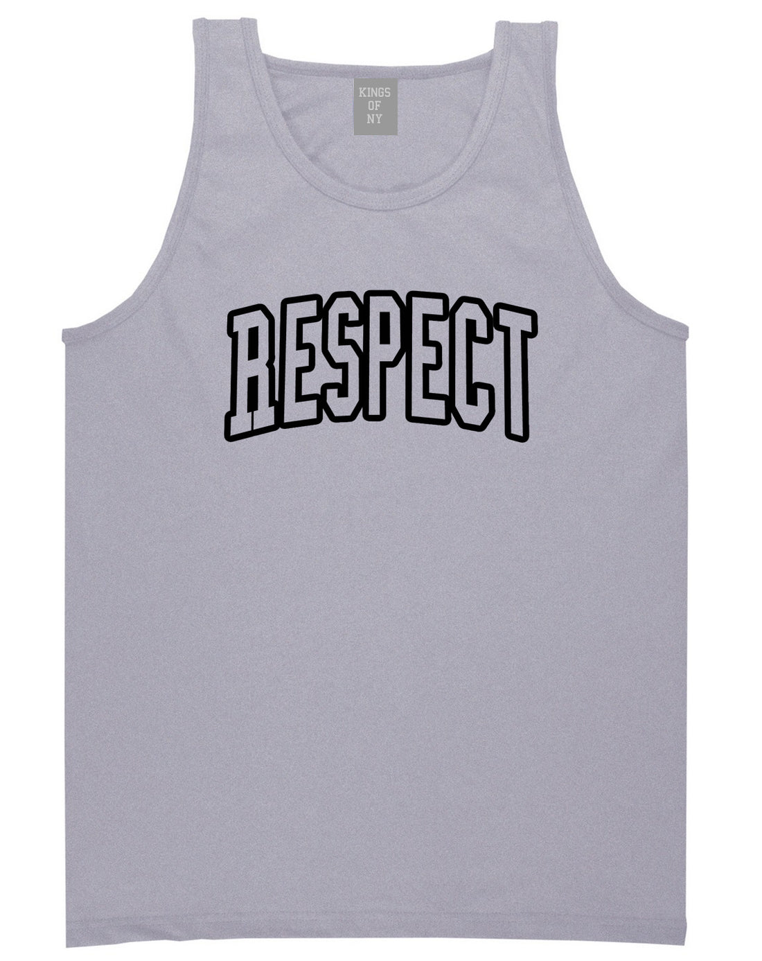 Respect Outline Mens Tank Top T-Shirt Grey