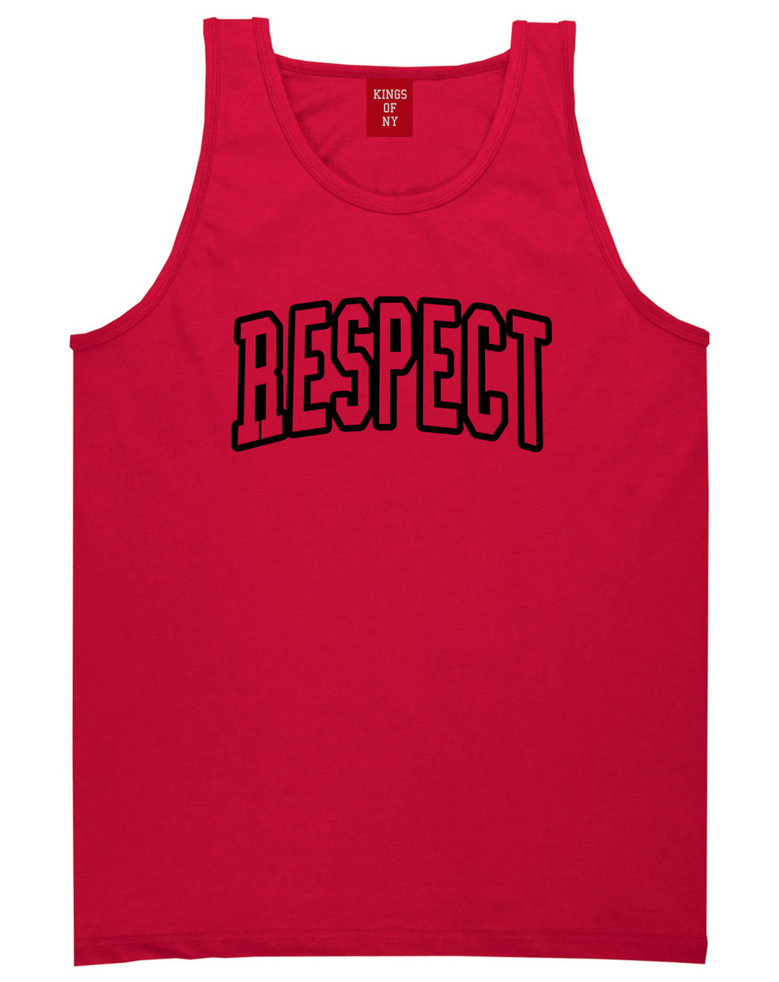 Respect Outline Mens Tank Top T-Shirt Red