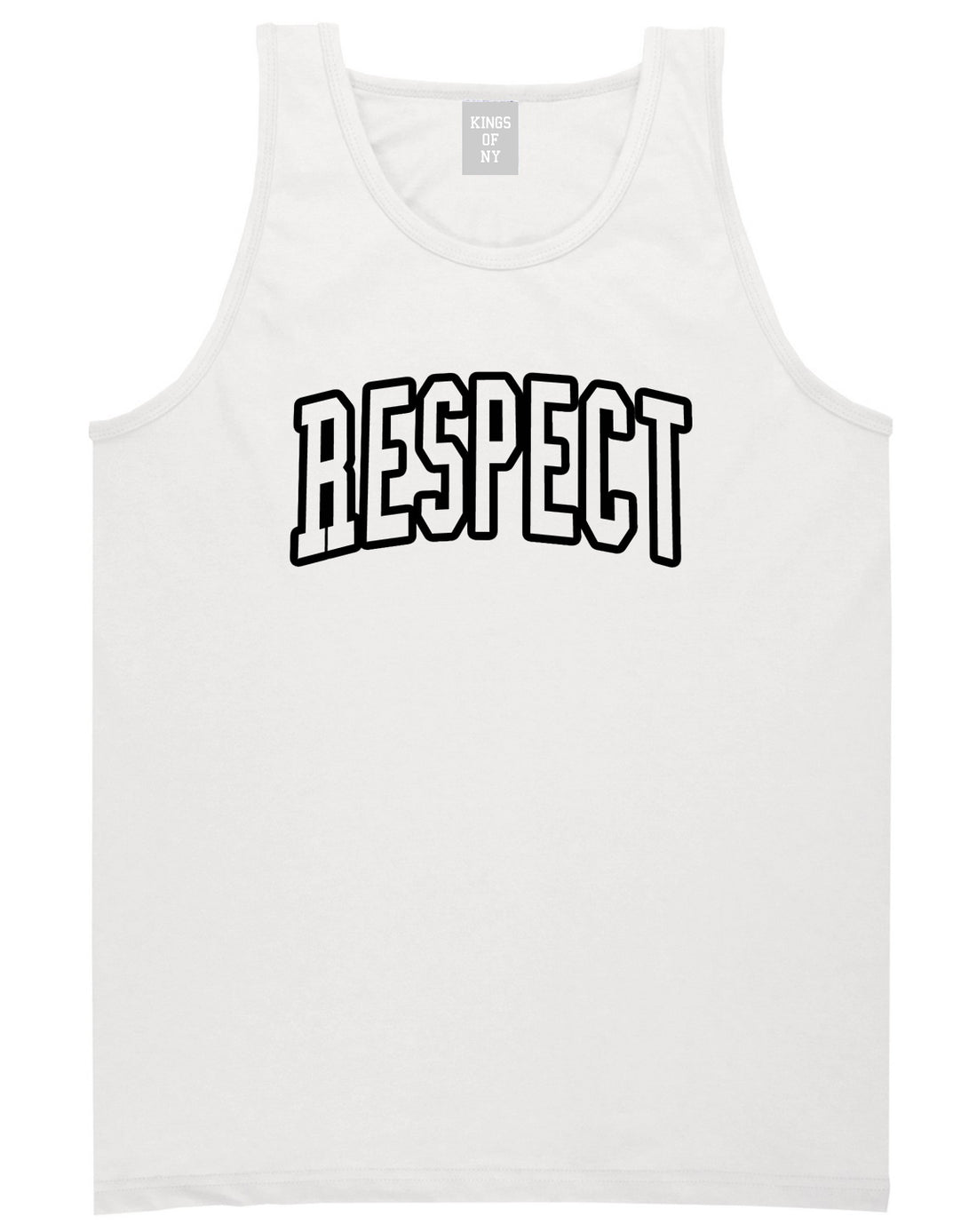 Respect Outline Mens Tank Top T-Shirt White