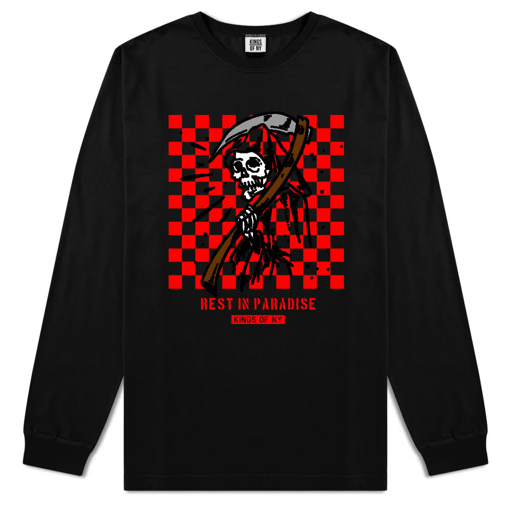 Rest In Paradise Grim Reaper Mens Long Sleeve T-Shirt Black By Kings Of NY
