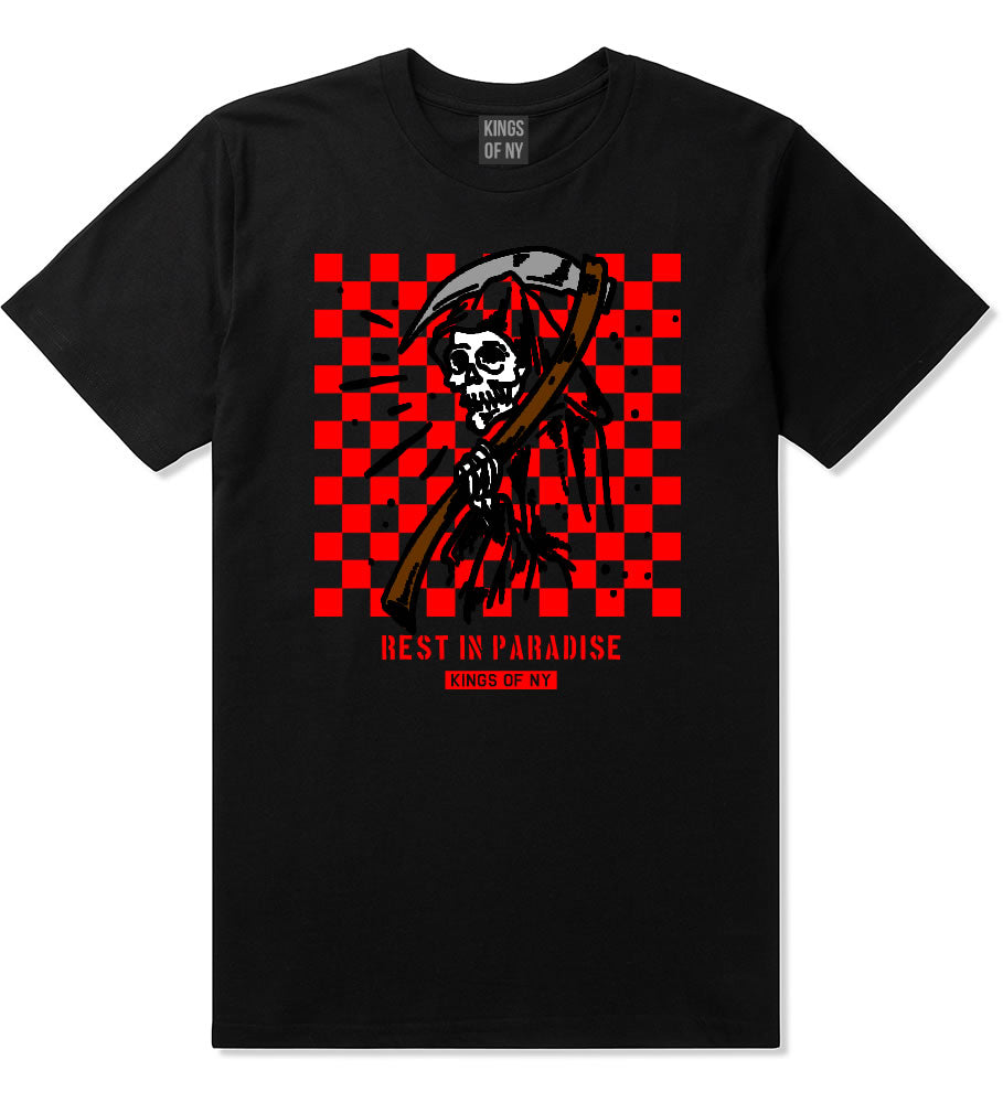 Rest In Paradise Grim Reaper Mens T-Shirt Black By Kings Of NY