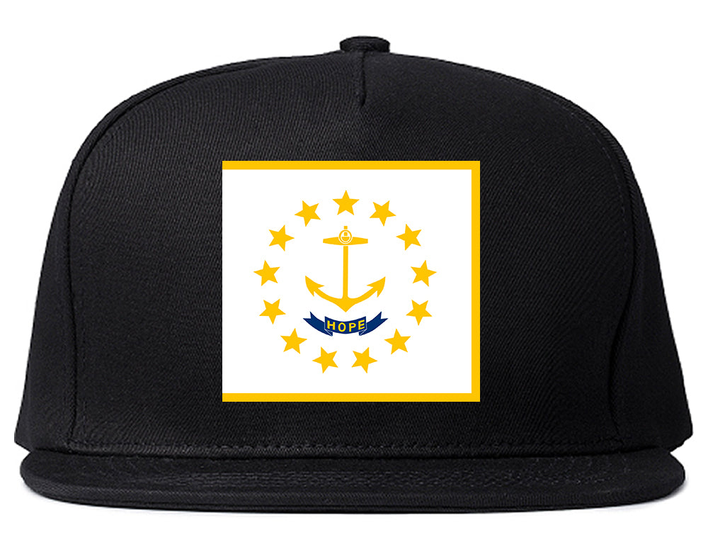 Rhode Island State Flag RI Chest Mens Snapback Hat Black