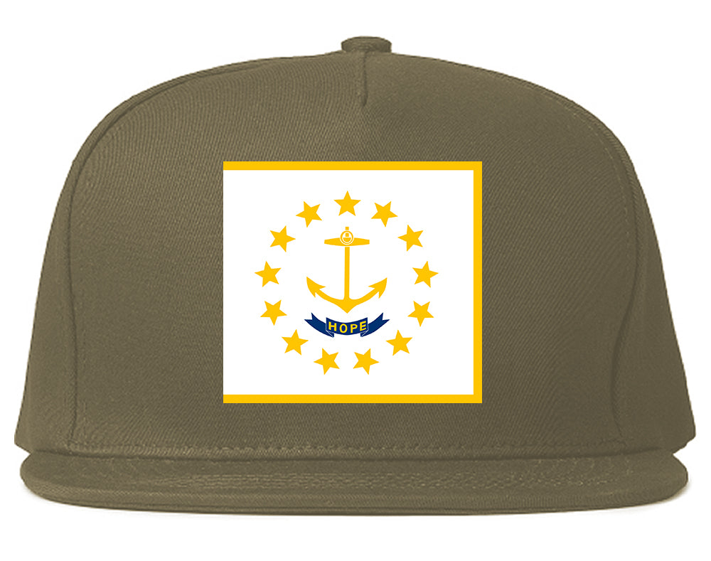 Rhode Island State Flag RI Chest Mens Snapback Hat Grey