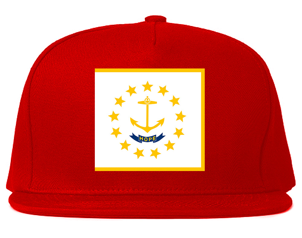 Rhode Island State Flag RI Chest Mens Snapback Hat Red