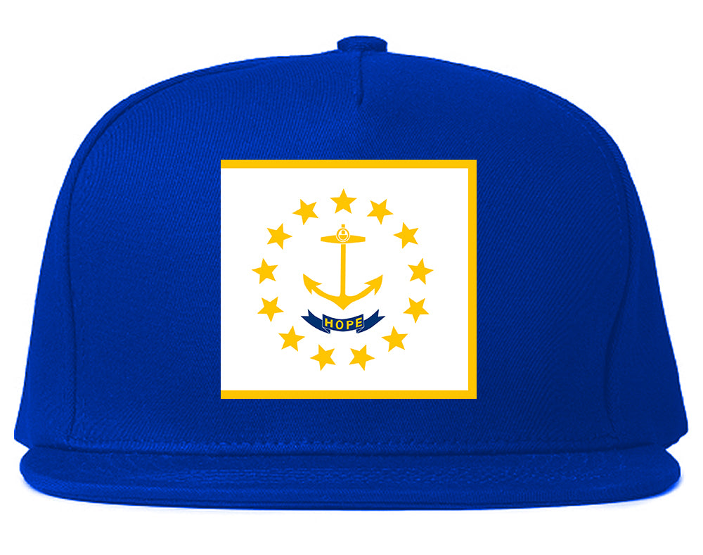 Rhode Island State Flag RI Chest Mens Snapback Hat Royal Blue