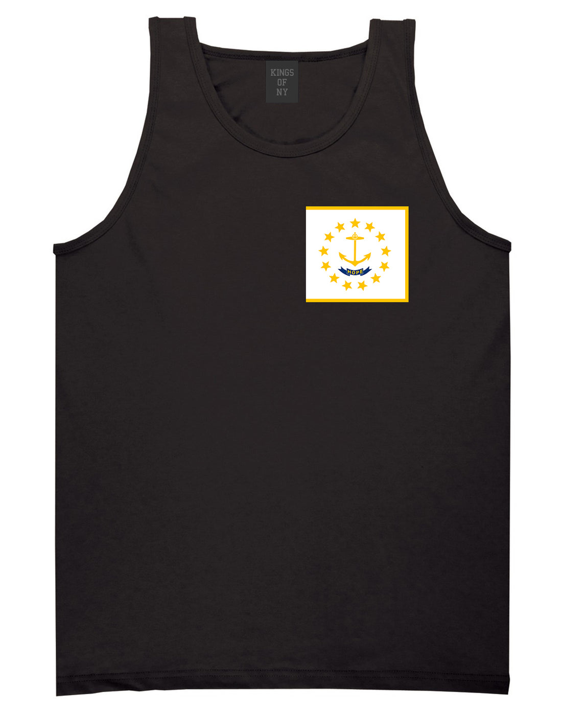 Rhode Island State Flag RI Chest Mens Tank Top T-Shirt Black
