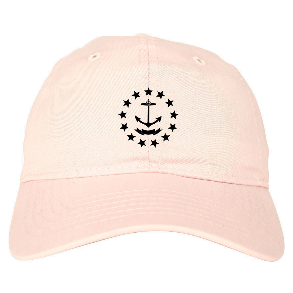 Rhode Island State Flag GRAPHIC Mens Dad Hat Pink