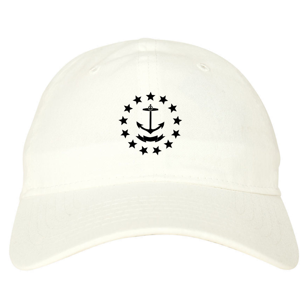 Rhode Island State Flag GRAPHIC Mens Dad Hat White