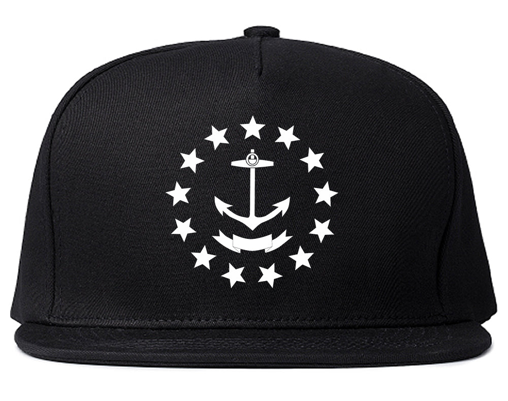 Rhode Island State Flag GRAPHIC Mens Snapback Hat Black