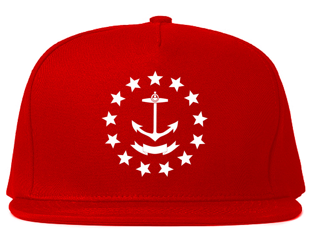Rhode Island State Flag GRAPHIC Mens Snapback Hat Red