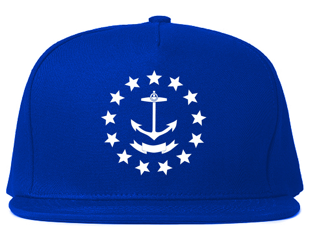 Rhode Island State Flag GRAPHIC Mens Snapback Hat Royal Blue