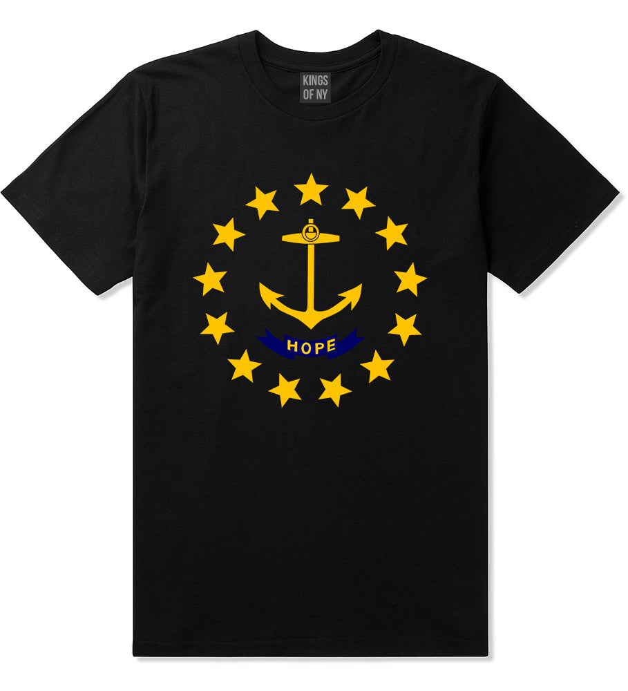 Rhode Island State Flag GRAPHIC Mens T-Shirt Black