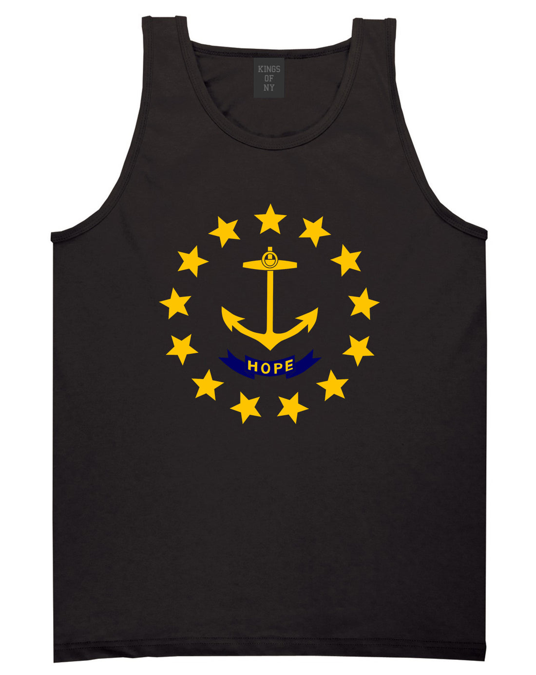 Rhode Island State Flag GRAPHIC Mens Tank Top T-Shirt Black