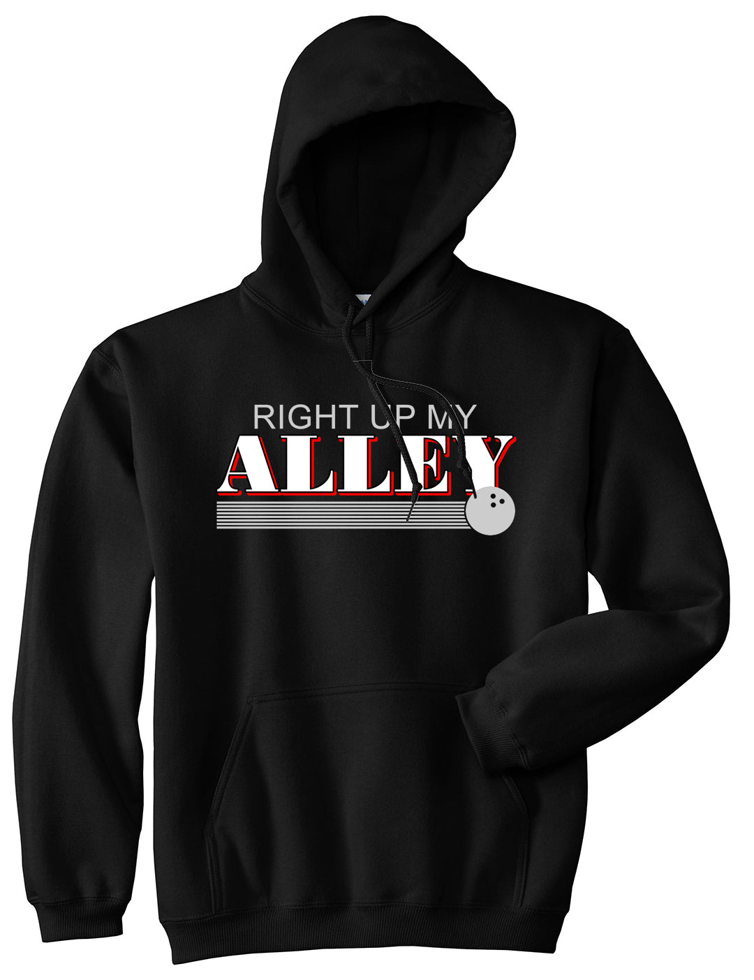 Right Up My Alley Bowling Ball Mens Pullover Hoodie Black