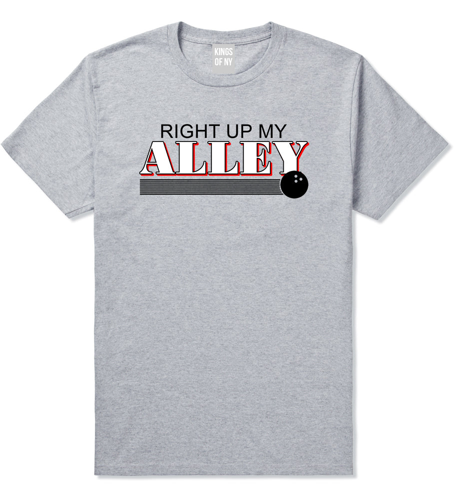 Right Up My Alley Bowling Ball Mens T-Shirt Grey