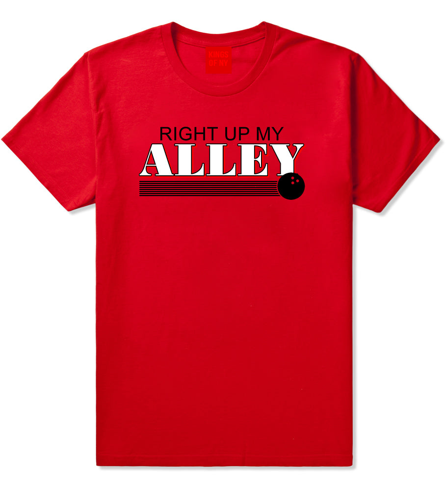 Right Up My Alley Bowling Ball Mens T-Shirt Red