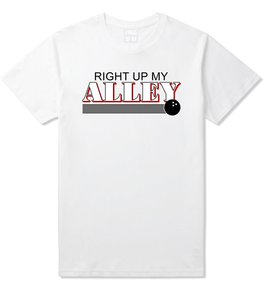 Right Up My Alley Bowling Ball Mens T-Shirt White