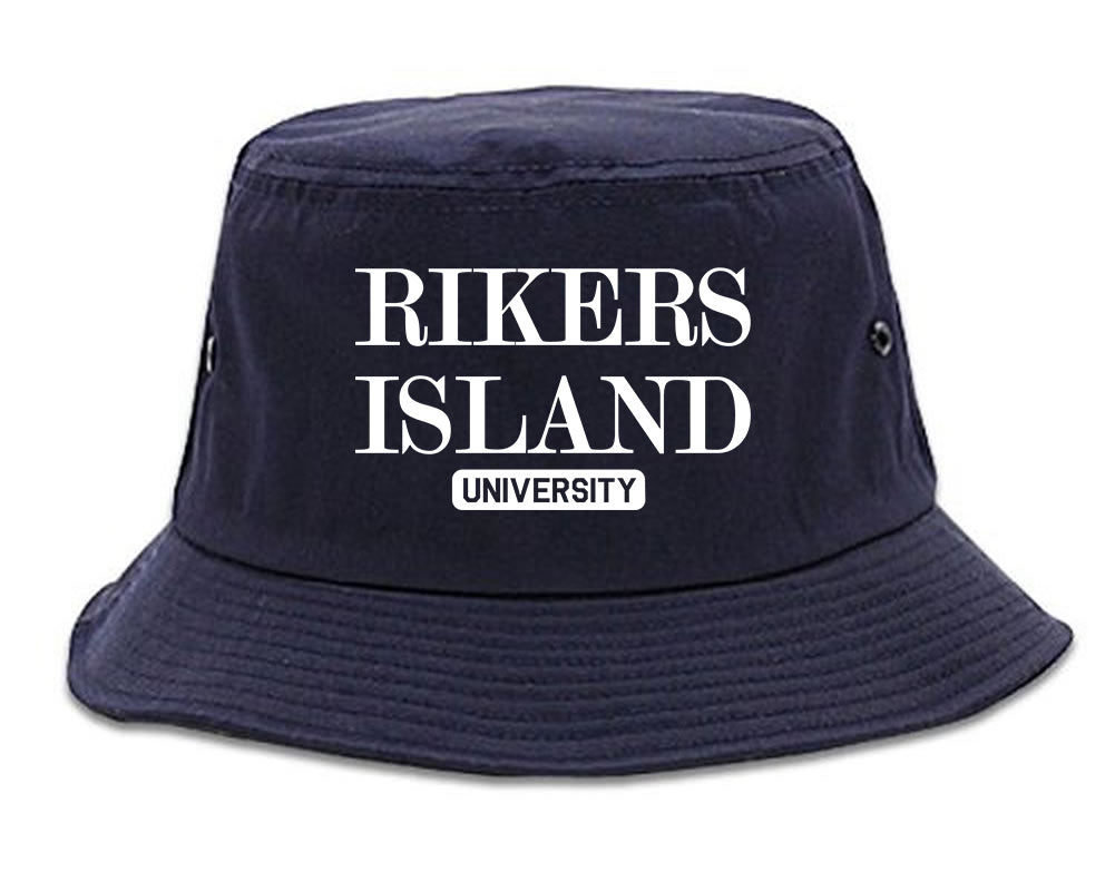 Rikers Island University Mens Bucket Hat Navy Blue