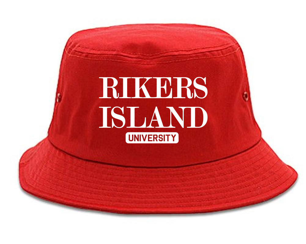 Rikers Island University Mens Bucket Hat Red