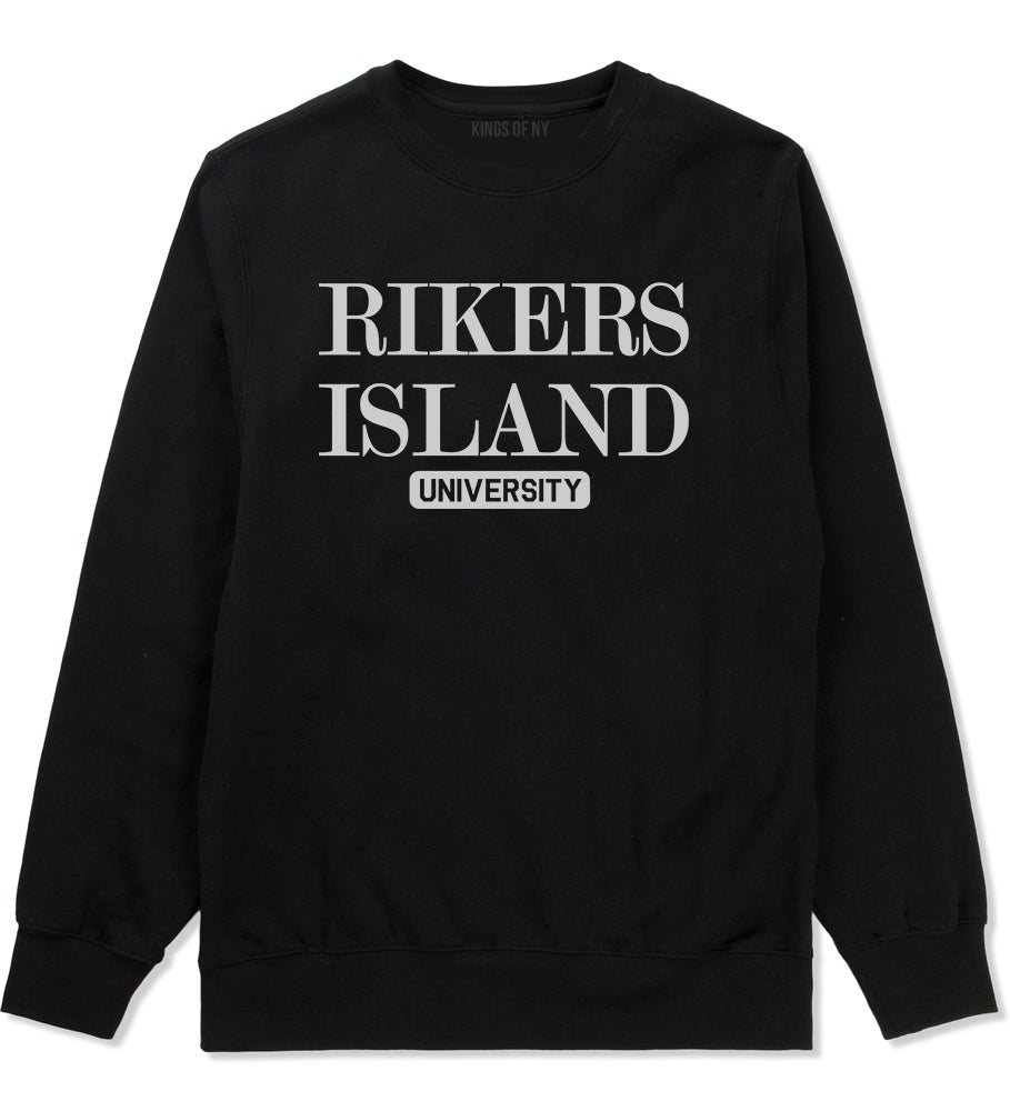 Rikers Island University Mens Crewneck Sweatshirt Black