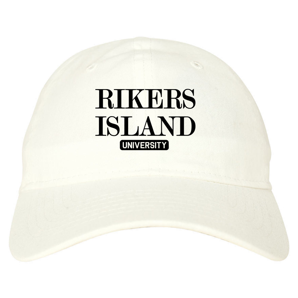 Rikers Island University Mens Dad Hat White