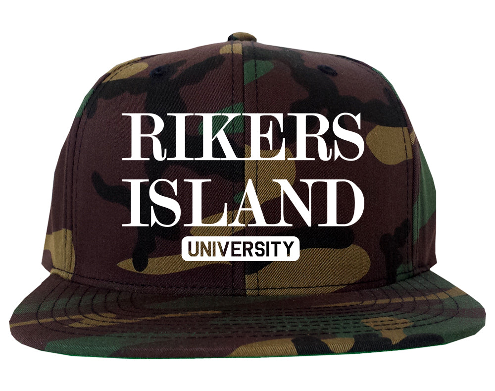 Rikers Island University Mens Snapback Hat Army Camo
