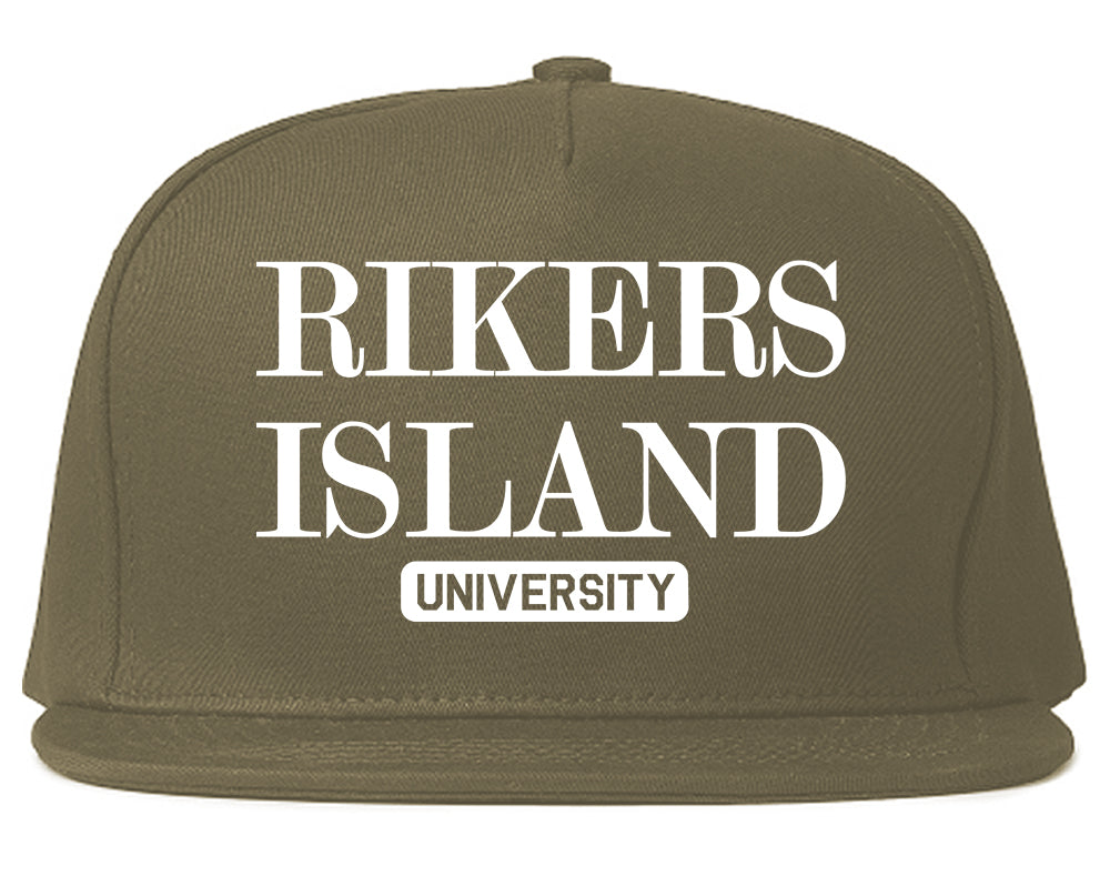 Rikers Island University Mens Snapback Hat Grey
