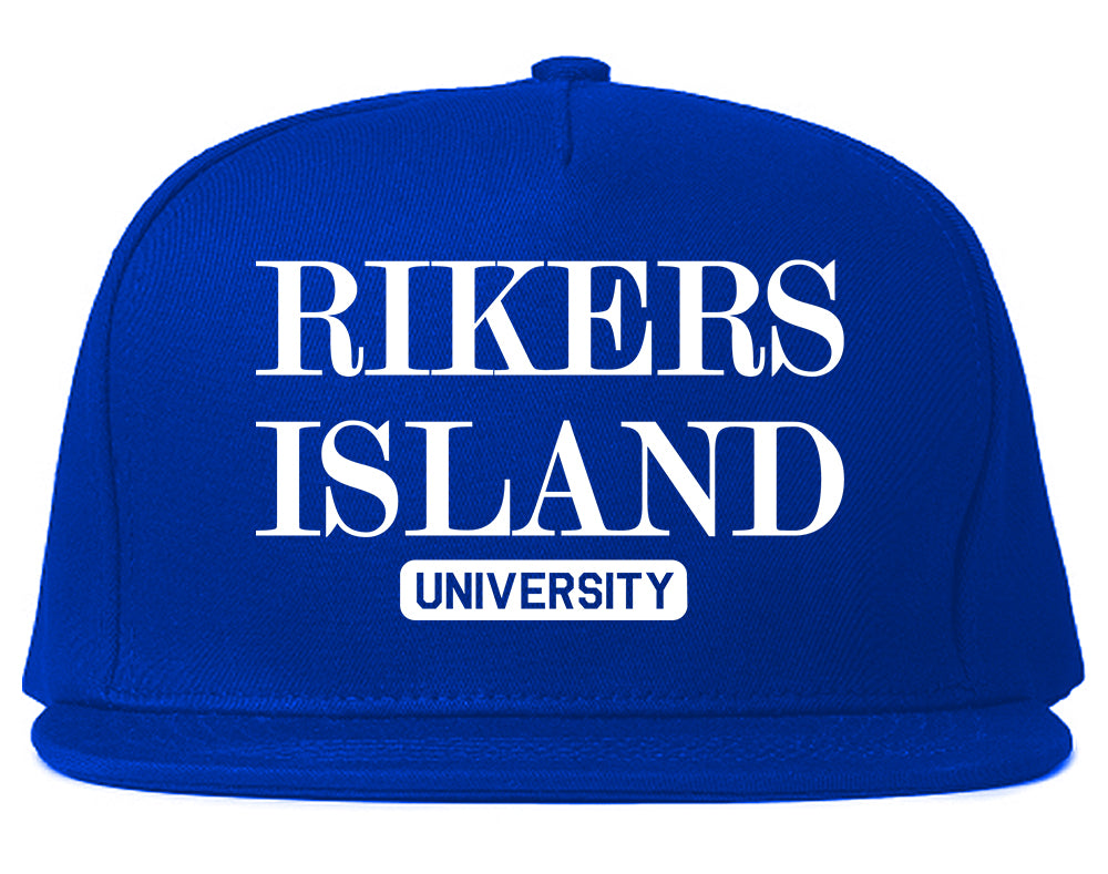 Rikers Island University Mens Snapback Hat Royal Blue