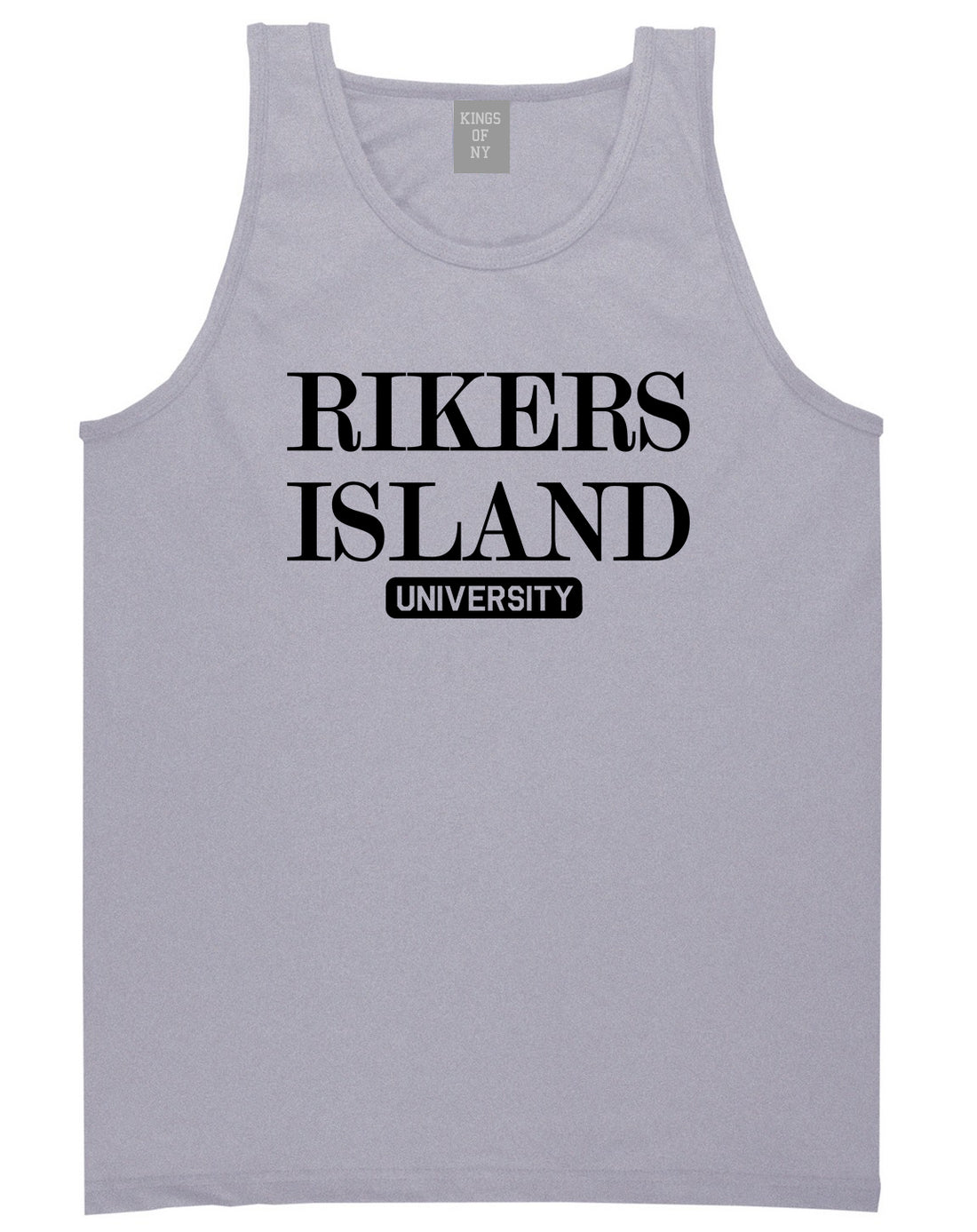 Rikers Island University Mens Tank Top T-Shirt Grey