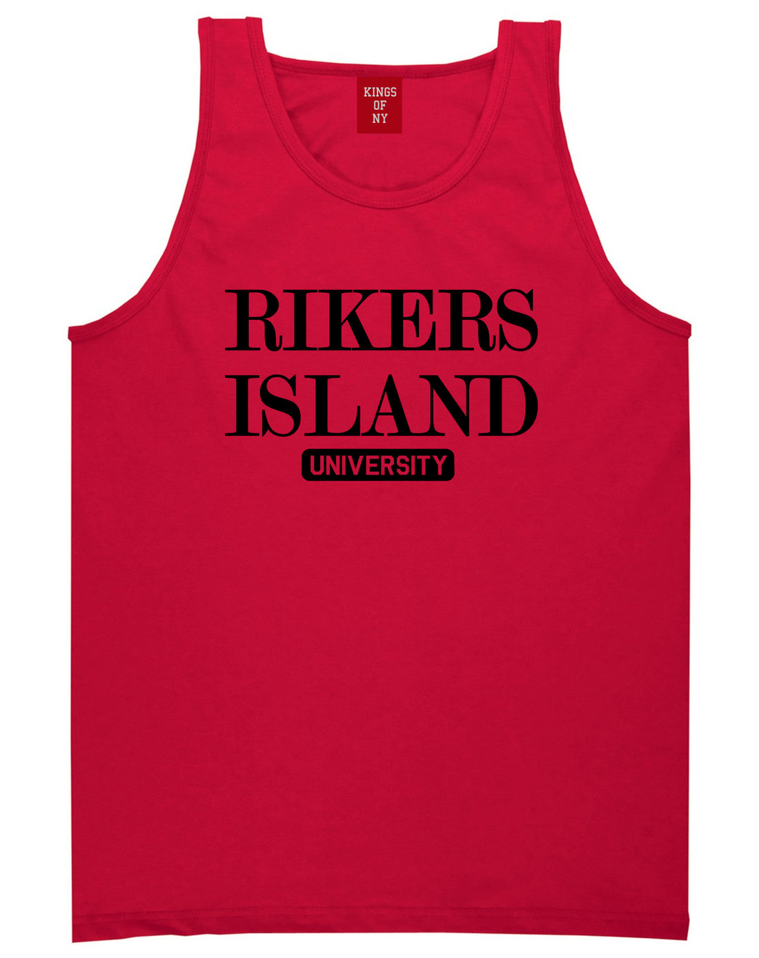 Rikers Island University Mens Tank Top T-Shirt Red