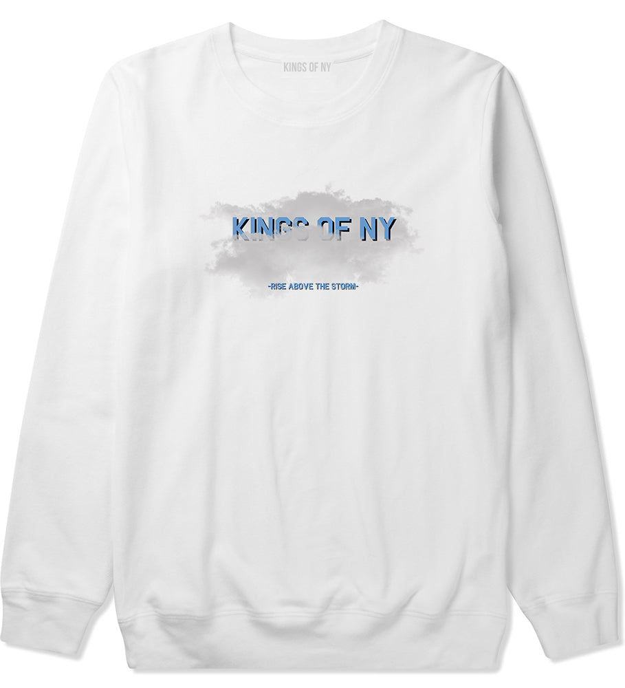 Rise Above The Storm Clouds Mens Crewneck Sweatshirt White