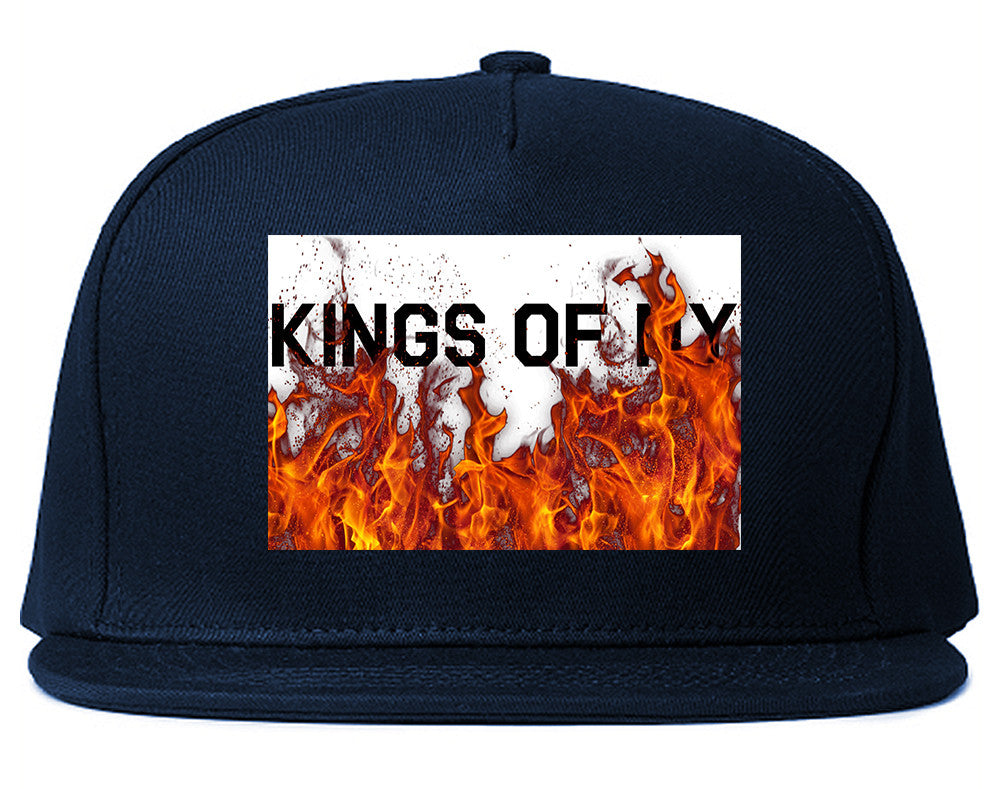 Rising From The Flames Snapback Hat Cap in Blue