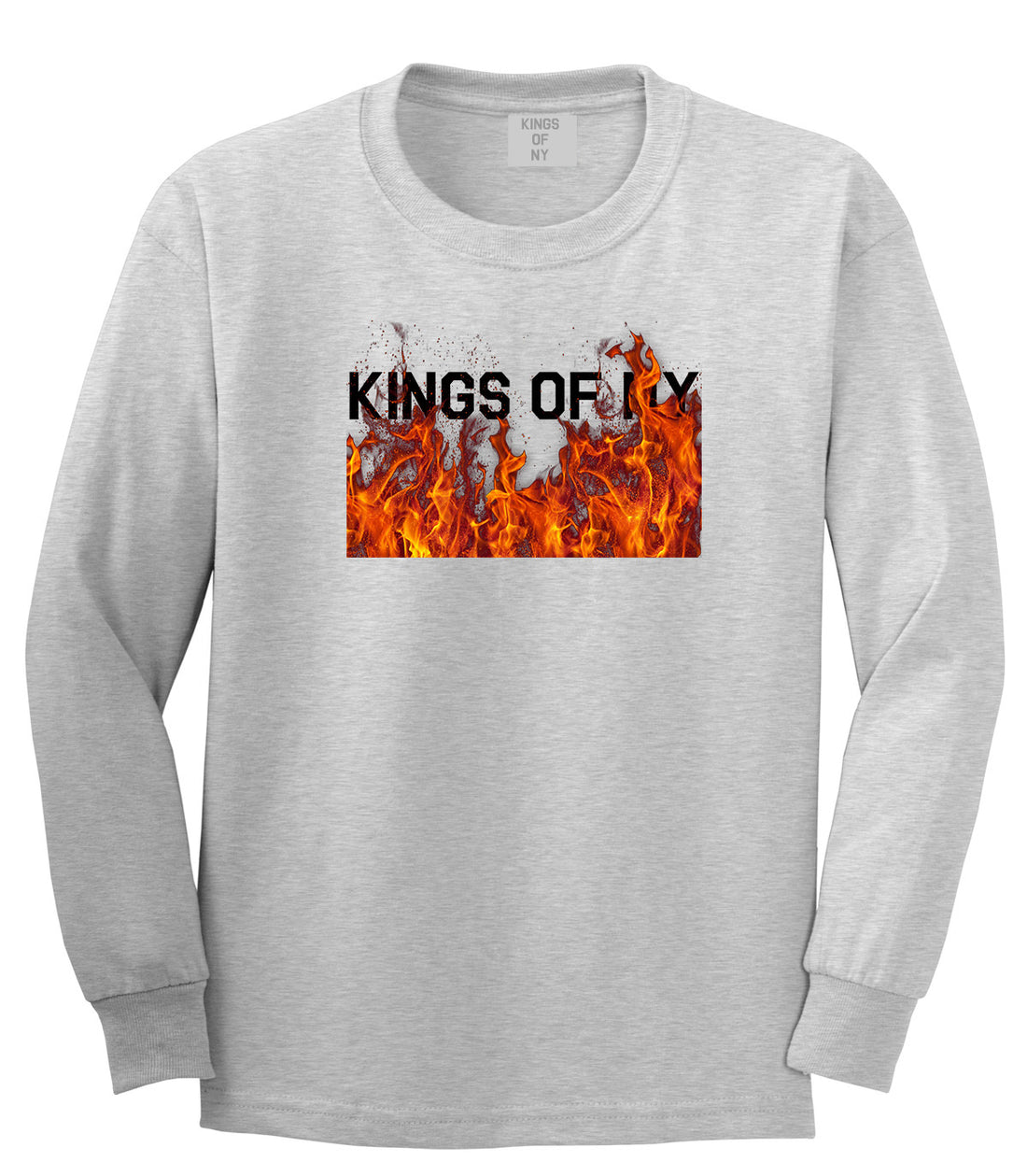 Rising From The Flames Long Sleeve T-Shirt in Grey