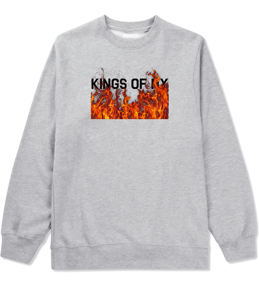 Rising From The Flames Crewneck Sweatshirt in Grey