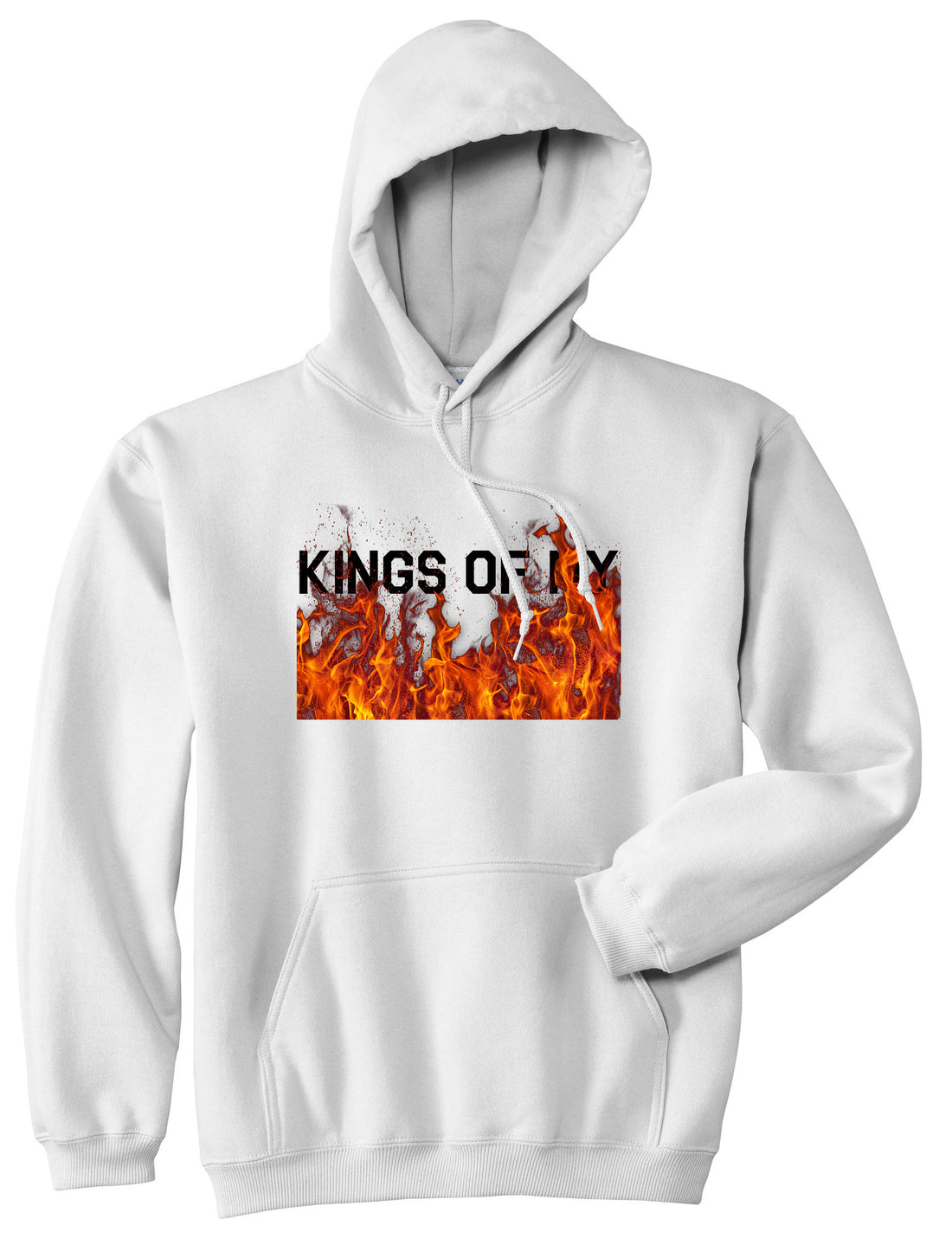 Rising From The Flames Pullover Hoodie in White