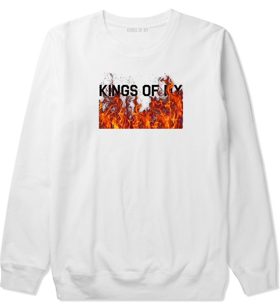 Rising From The Flames Crewneck Sweatshirt in White