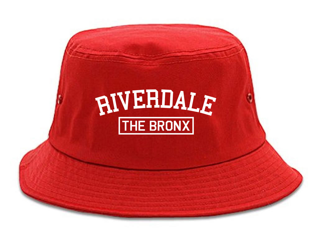 Riverdale The Bronx NY Mens Bucket Hat Red